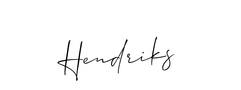 Make a beautiful signature design for name Hendriks. With this signature (Allison_Script) style, you can create a handwritten signature for free. Hendriks signature style 2 images and pictures png