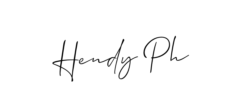 Hendy Ph stylish signature style. Best Handwritten Sign (Allison_Script) for my name. Handwritten Signature Collection Ideas for my name Hendy Ph. Hendy Ph signature style 2 images and pictures png