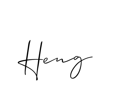 Design your own signature with our free online signature maker. With this signature software, you can create a handwritten (Allison_Script) signature for name Heng. Heng signature style 2 images and pictures png