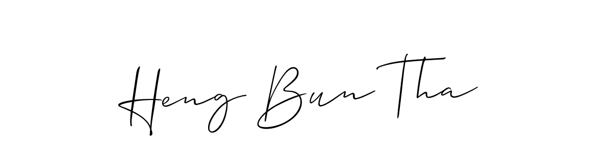 Design your own signature with our free online signature maker. With this signature software, you can create a handwritten (Allison_Script) signature for name Heng Bun Tha. Heng Bun Tha signature style 2 images and pictures png