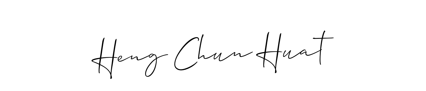 Similarly Allison_Script is the best handwritten signature design. Signature creator online .You can use it as an online autograph creator for name Heng Chun Huat. Heng Chun Huat signature style 2 images and pictures png