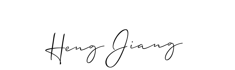 Use a signature maker to create a handwritten signature online. With this signature software, you can design (Allison_Script) your own signature for name Heng Jiang. Heng Jiang signature style 2 images and pictures png