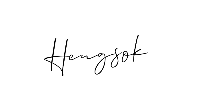 You should practise on your own different ways (Allison_Script) to write your name (Hengsok) in signature. don't let someone else do it for you. Hengsok signature style 2 images and pictures png