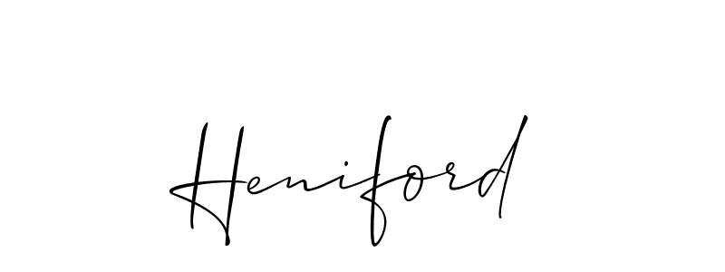 if you are searching for the best signature style for your name Heniford. so please give up your signature search. here we have designed multiple signature styles  using Allison_Script. Heniford signature style 2 images and pictures png