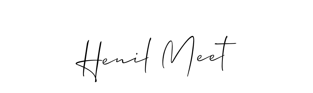 How to Draw Henil Meet signature style? Allison_Script is a latest design signature styles for name Henil Meet. Henil Meet signature style 2 images and pictures png