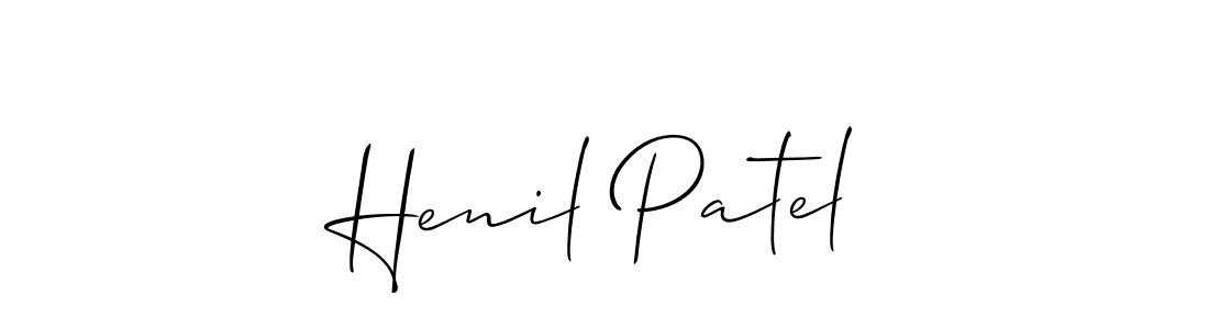 Use a signature maker to create a handwritten signature online. With this signature software, you can design (Allison_Script) your own signature for name Henil Patel. Henil Patel signature style 2 images and pictures png