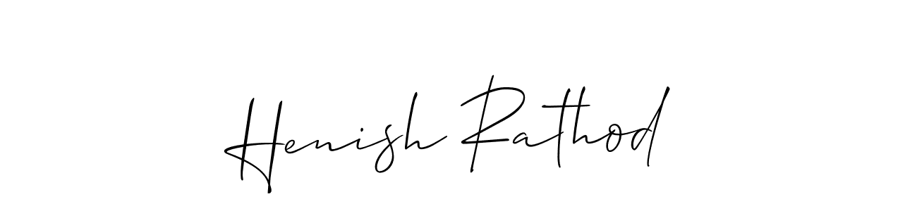 How to make Henish Rathod signature? Allison_Script is a professional autograph style. Create handwritten signature for Henish Rathod name. Henish Rathod signature style 2 images and pictures png