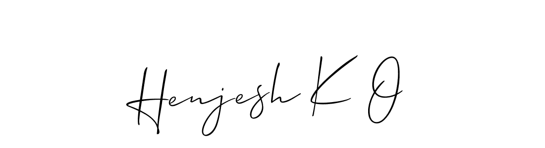 Create a beautiful signature design for name Henjesh K O. With this signature (Allison_Script) fonts, you can make a handwritten signature for free. Henjesh K O signature style 2 images and pictures png