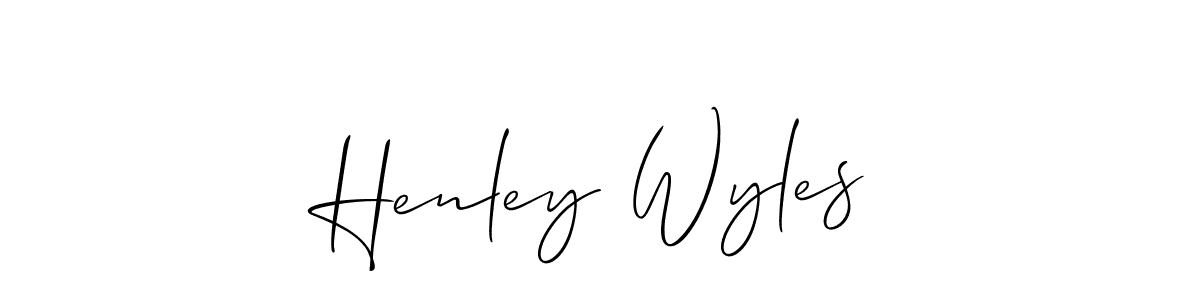 It looks lik you need a new signature style for name Henley Wyles. Design unique handwritten (Allison_Script) signature with our free signature maker in just a few clicks. Henley Wyles signature style 2 images and pictures png