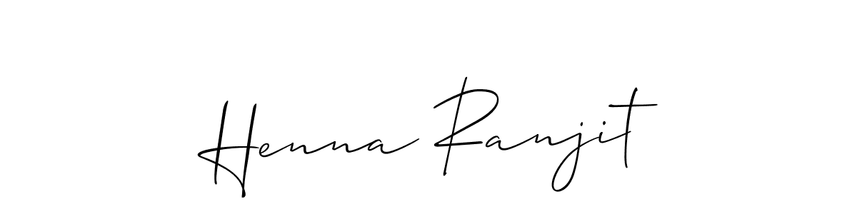 You should practise on your own different ways (Allison_Script) to write your name (Henna Ranjit) in signature. don't let someone else do it for you. Henna Ranjit signature style 2 images and pictures png