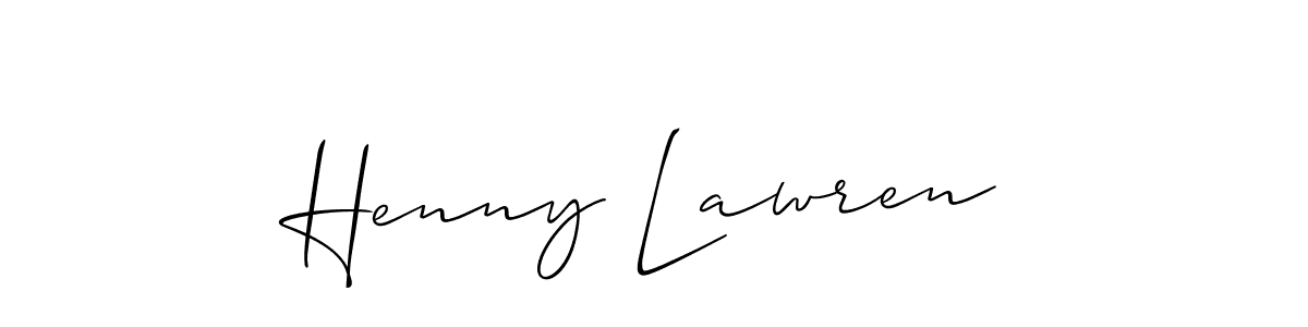 How to Draw Henny Lawren signature style? Allison_Script is a latest design signature styles for name Henny Lawren. Henny Lawren signature style 2 images and pictures png