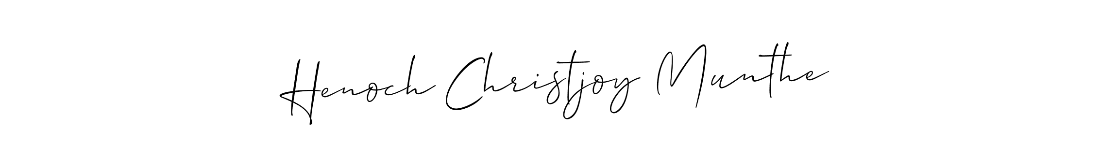 How to make Henoch Christjoy Munthe signature? Allison_Script is a professional autograph style. Create handwritten signature for Henoch Christjoy Munthe name. Henoch Christjoy Munthe signature style 2 images and pictures png