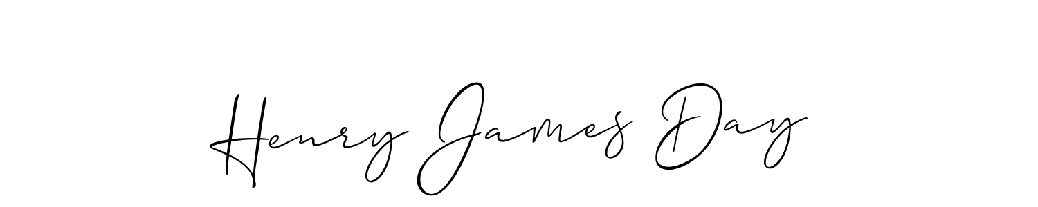 How to make Henry James Day name signature. Use Allison_Script style for creating short signs online. This is the latest handwritten sign. Henry James Day signature style 2 images and pictures png