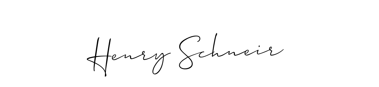 The best way (Allison_Script) to make a short signature is to pick only two or three words in your name. The name Henry Schneir include a total of six letters. For converting this name. Henry Schneir signature style 2 images and pictures png