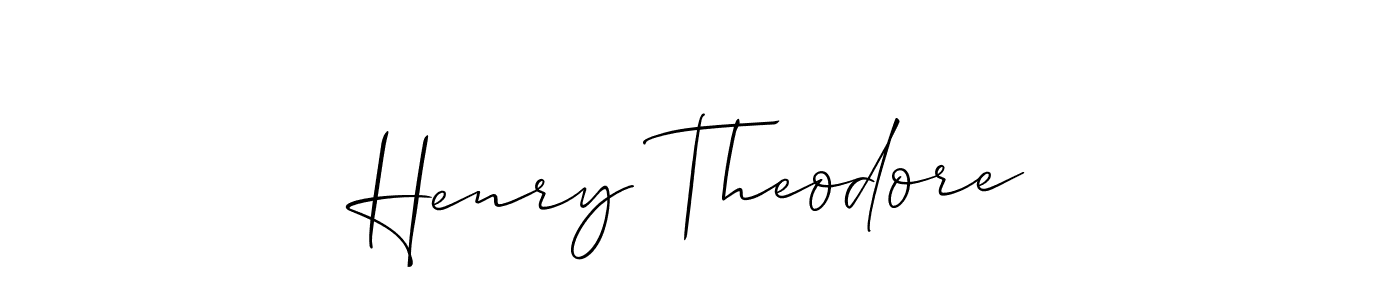 The best way (Allison_Script) to make a short signature is to pick only two or three words in your name. The name Henry Theodore include a total of six letters. For converting this name. Henry Theodore signature style 2 images and pictures png