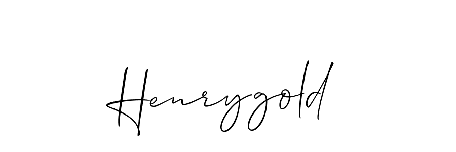 How to make Henrygold signature? Allison_Script is a professional autograph style. Create handwritten signature for Henrygold name. Henrygold signature style 2 images and pictures png