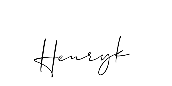 How to make Henryk signature? Allison_Script is a professional autograph style. Create handwritten signature for Henryk name. Henryk signature style 2 images and pictures png