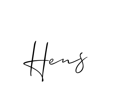 You should practise on your own different ways (Allison_Script) to write your name (Hens) in signature. don't let someone else do it for you. Hens signature style 2 images and pictures png