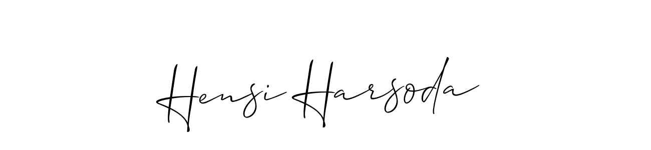 Also we have Hensi Harsoda name is the best signature style. Create professional handwritten signature collection using Allison_Script autograph style. Hensi Harsoda signature style 2 images and pictures png