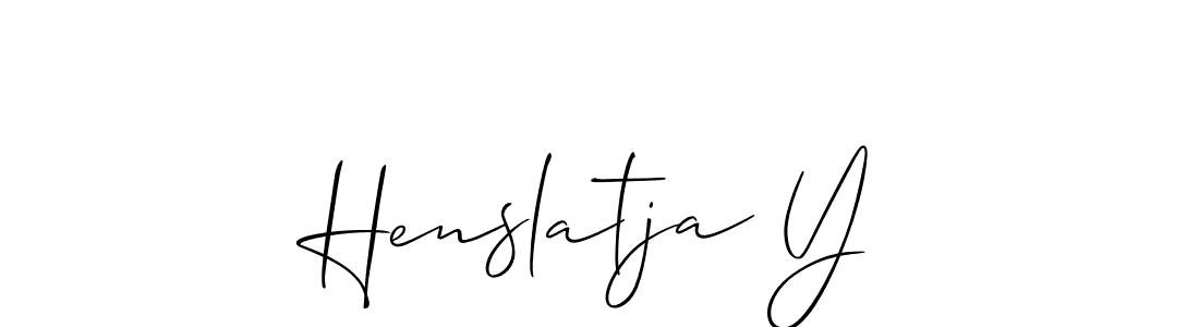 Create a beautiful signature design for name Henslatja Y. With this signature (Allison_Script) fonts, you can make a handwritten signature for free. Henslatja Y signature style 2 images and pictures png