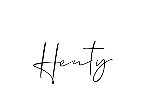 How to make Henty signature? Allison_Script is a professional autograph style. Create handwritten signature for Henty name. Henty signature style 2 images and pictures png