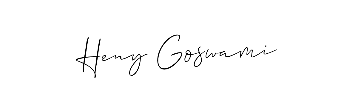 Also You can easily find your signature by using the search form. We will create Heny Goswami name handwritten signature images for you free of cost using Allison_Script sign style. Heny Goswami signature style 2 images and pictures png