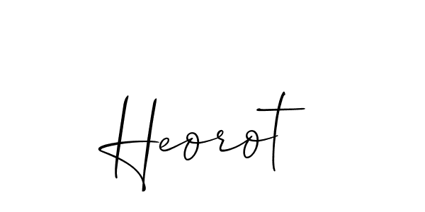 if you are searching for the best signature style for your name Heorot. so please give up your signature search. here we have designed multiple signature styles  using Allison_Script. Heorot signature style 2 images and pictures png