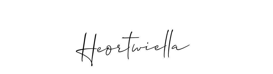 Use a signature maker to create a handwritten signature online. With this signature software, you can design (Allison_Script) your own signature for name Heortwiella. Heortwiella signature style 2 images and pictures png