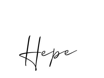 Make a beautiful signature design for name Hepe. With this signature (Allison_Script) style, you can create a handwritten signature for free. Hepe signature style 2 images and pictures png