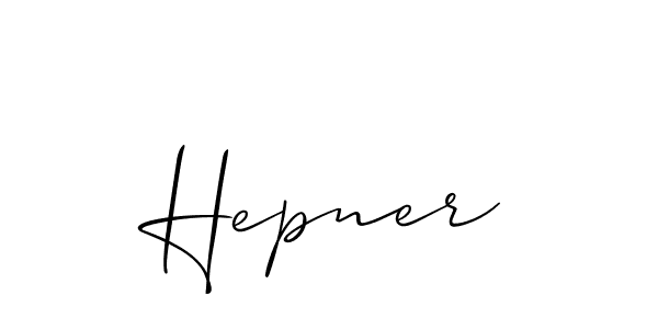 Create a beautiful signature design for name Hepner. With this signature (Allison_Script) fonts, you can make a handwritten signature for free. Hepner signature style 2 images and pictures png