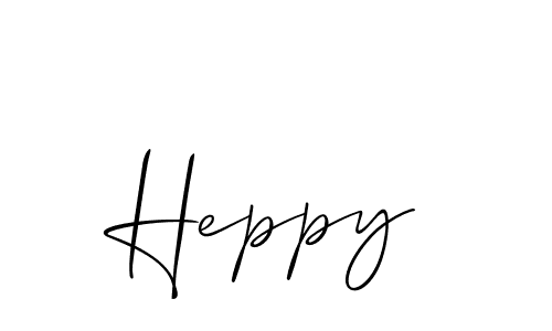 Make a beautiful signature design for name Heppy. With this signature (Allison_Script) style, you can create a handwritten signature for free. Heppy signature style 2 images and pictures png