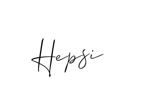 Also we have Hepsi name is the best signature style. Create professional handwritten signature collection using Allison_Script autograph style. Hepsi signature style 2 images and pictures png