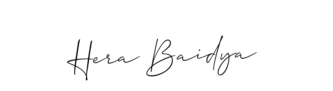 Allison_Script is a professional signature style that is perfect for those who want to add a touch of class to their signature. It is also a great choice for those who want to make their signature more unique. Get Hera Baidya name to fancy signature for free. Hera Baidya signature style 2 images and pictures png