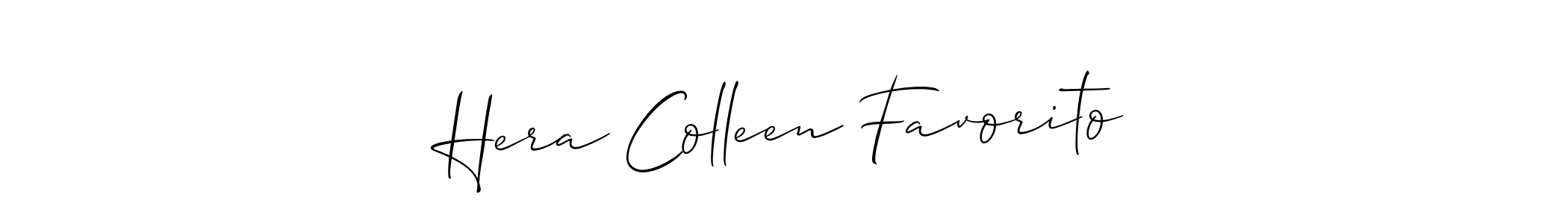 Similarly Allison_Script is the best handwritten signature design. Signature creator online .You can use it as an online autograph creator for name Hera Colleen Favorito. Hera Colleen Favorito signature style 2 images and pictures png