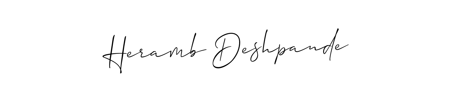 You can use this online signature creator to create a handwritten signature for the name Heramb Deshpande. This is the best online autograph maker. Heramb Deshpande signature style 2 images and pictures png
