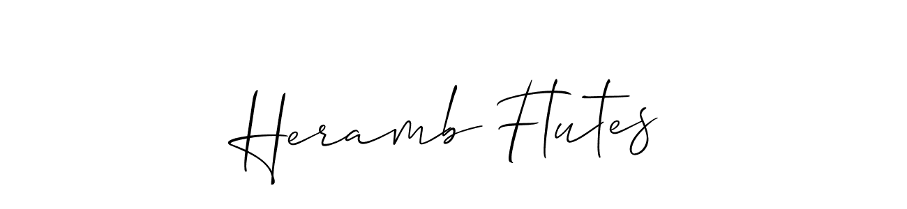 if you are searching for the best signature style for your name Heramb Flutes. so please give up your signature search. here we have designed multiple signature styles  using Allison_Script. Heramb Flutes signature style 2 images and pictures png