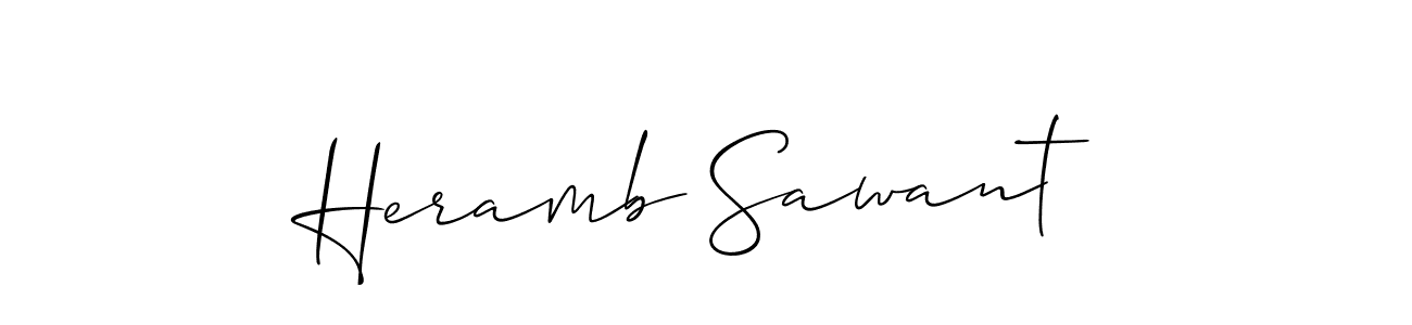 Create a beautiful signature design for name Heramb Sawant. With this signature (Allison_Script) fonts, you can make a handwritten signature for free. Heramb Sawant signature style 2 images and pictures png