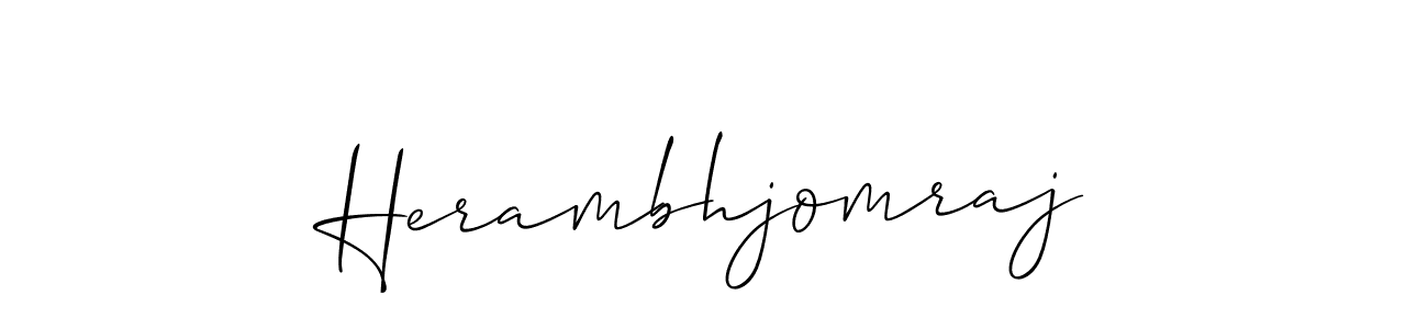 Use a signature maker to create a handwritten signature online. With this signature software, you can design (Allison_Script) your own signature for name Herambhjomraj. Herambhjomraj signature style 2 images and pictures png