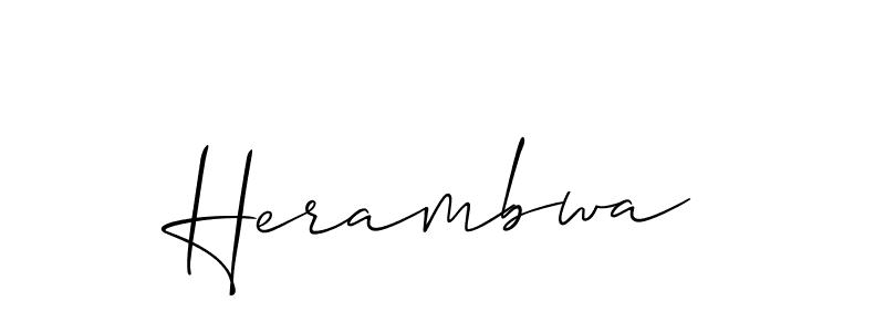 Design your own signature with our free online signature maker. With this signature software, you can create a handwritten (Allison_Script) signature for name Herambwa. Herambwa signature style 2 images and pictures png