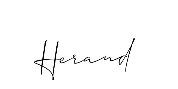 The best way (Allison_Script) to make a short signature is to pick only two or three words in your name. The name Herand include a total of six letters. For converting this name. Herand signature style 2 images and pictures png