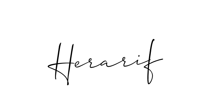 Create a beautiful signature design for name Herarif. With this signature (Allison_Script) fonts, you can make a handwritten signature for free. Herarif signature style 2 images and pictures png