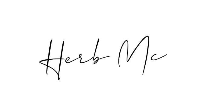 Allison_Script is a professional signature style that is perfect for those who want to add a touch of class to their signature. It is also a great choice for those who want to make their signature more unique. Get Herb Mc name to fancy signature for free. Herb Mc signature style 2 images and pictures png