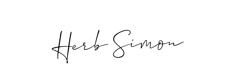 How to make Herb Simon signature? Allison_Script is a professional autograph style. Create handwritten signature for Herb Simon name. Herb Simon signature style 2 images and pictures png