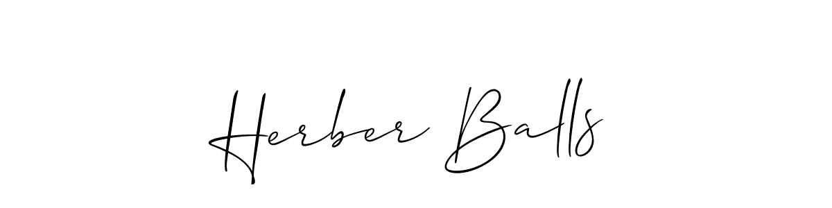 Use a signature maker to create a handwritten signature online. With this signature software, you can design (Allison_Script) your own signature for name Herber Balls. Herber Balls signature style 2 images and pictures png