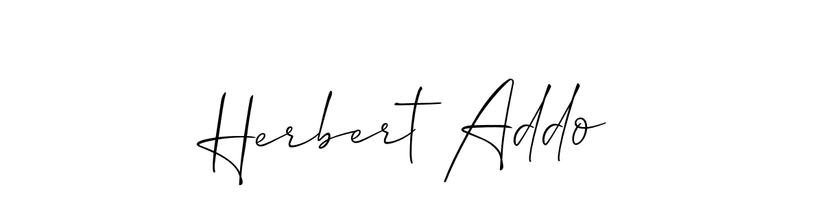 How to make Herbert Addo name signature. Use Allison_Script style for creating short signs online. This is the latest handwritten sign. Herbert Addo signature style 2 images and pictures png