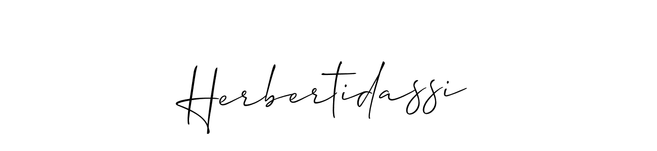 How to make Herbertidassi name signature. Use Allison_Script style for creating short signs online. This is the latest handwritten sign. Herbertidassi signature style 2 images and pictures png