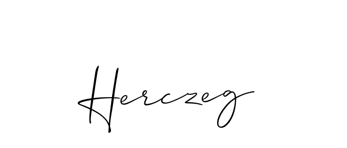 Make a beautiful signature design for name Herczeg. With this signature (Allison_Script) style, you can create a handwritten signature for free. Herczeg signature style 2 images and pictures png