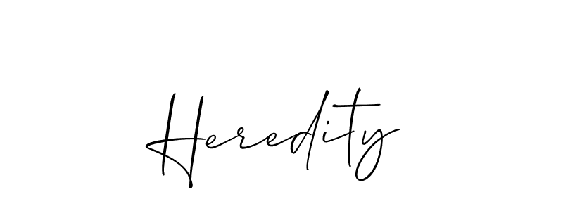 How to make Heredity signature? Allison_Script is a professional autograph style. Create handwritten signature for Heredity name. Heredity signature style 2 images and pictures png