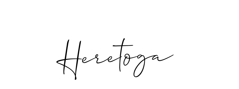 How to make Heretoga name signature. Use Allison_Script style for creating short signs online. This is the latest handwritten sign. Heretoga signature style 2 images and pictures png