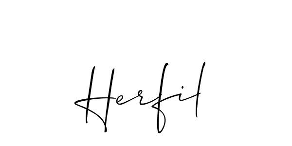 Best and Professional Signature Style for Herfil. Allison_Script Best Signature Style Collection. Herfil signature style 2 images and pictures png